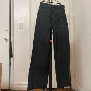 RAEY High Rise Wide Leg Jeans Black in Size 24